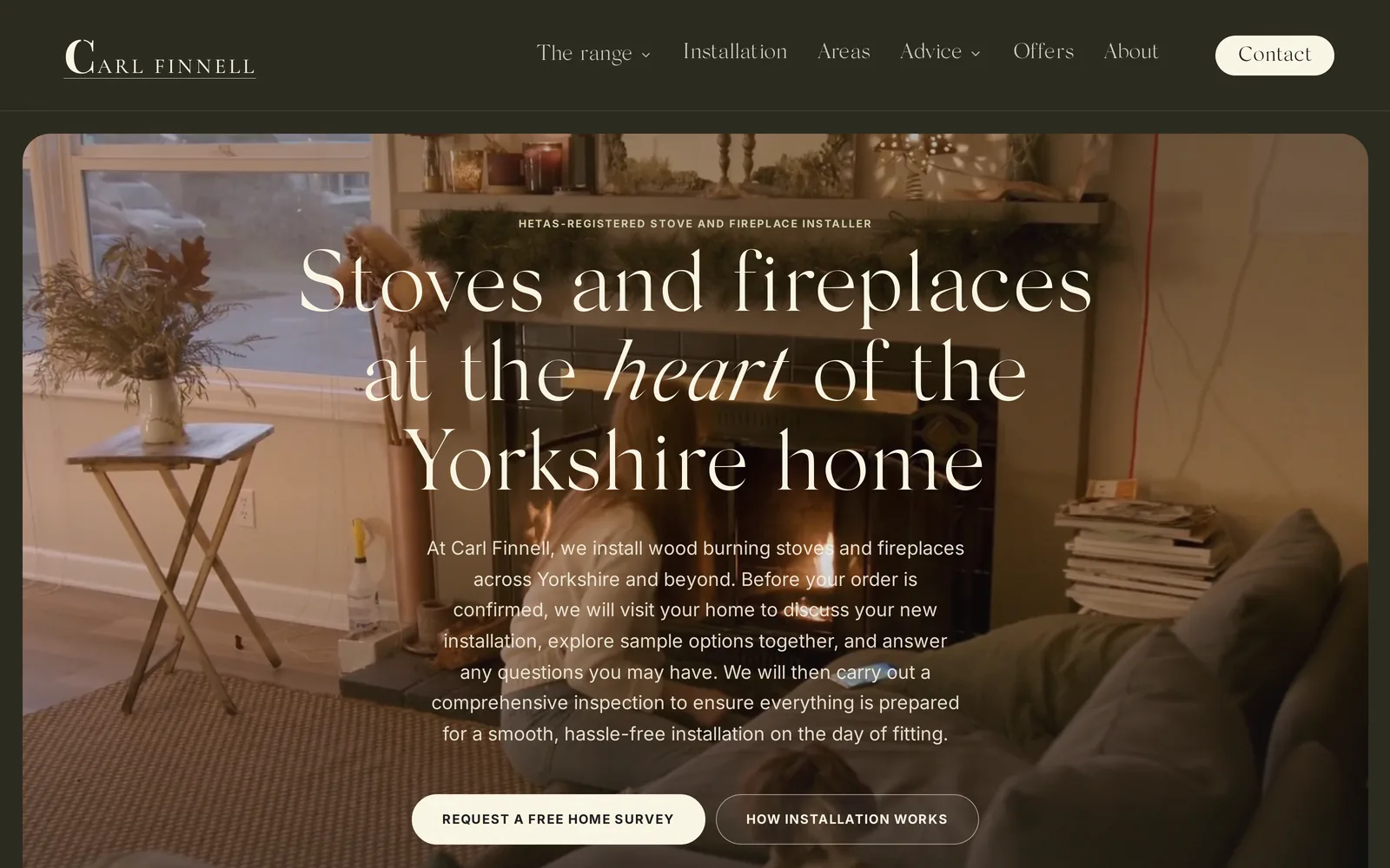 Screenshot of the Carl Finnell website