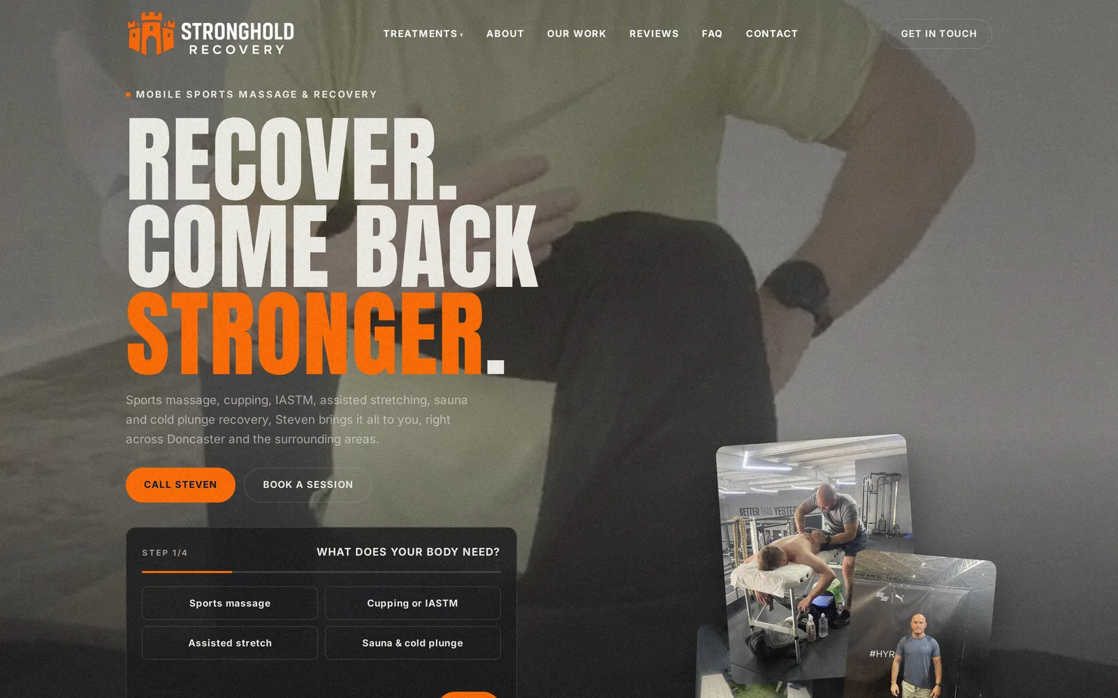 Screenshot of the Stronghold Recovery website