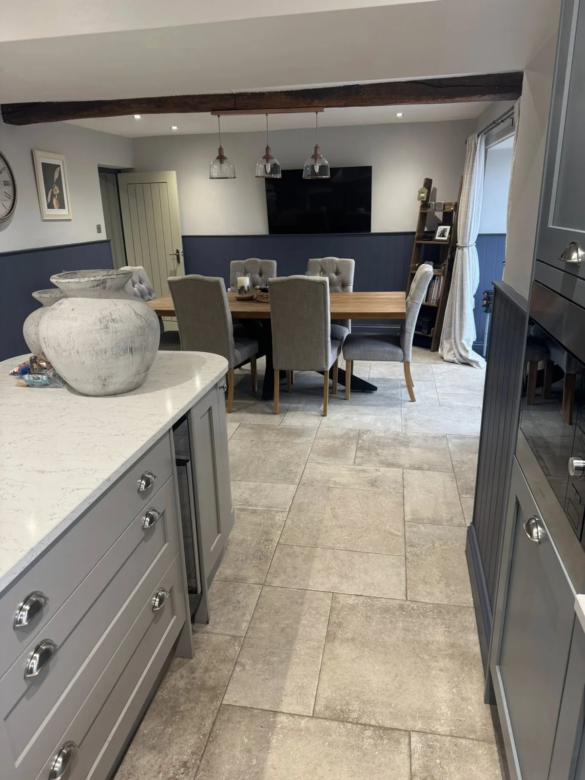 A holiday-let kitchen cleaned and ready for changeover in the Yorkshire Dales