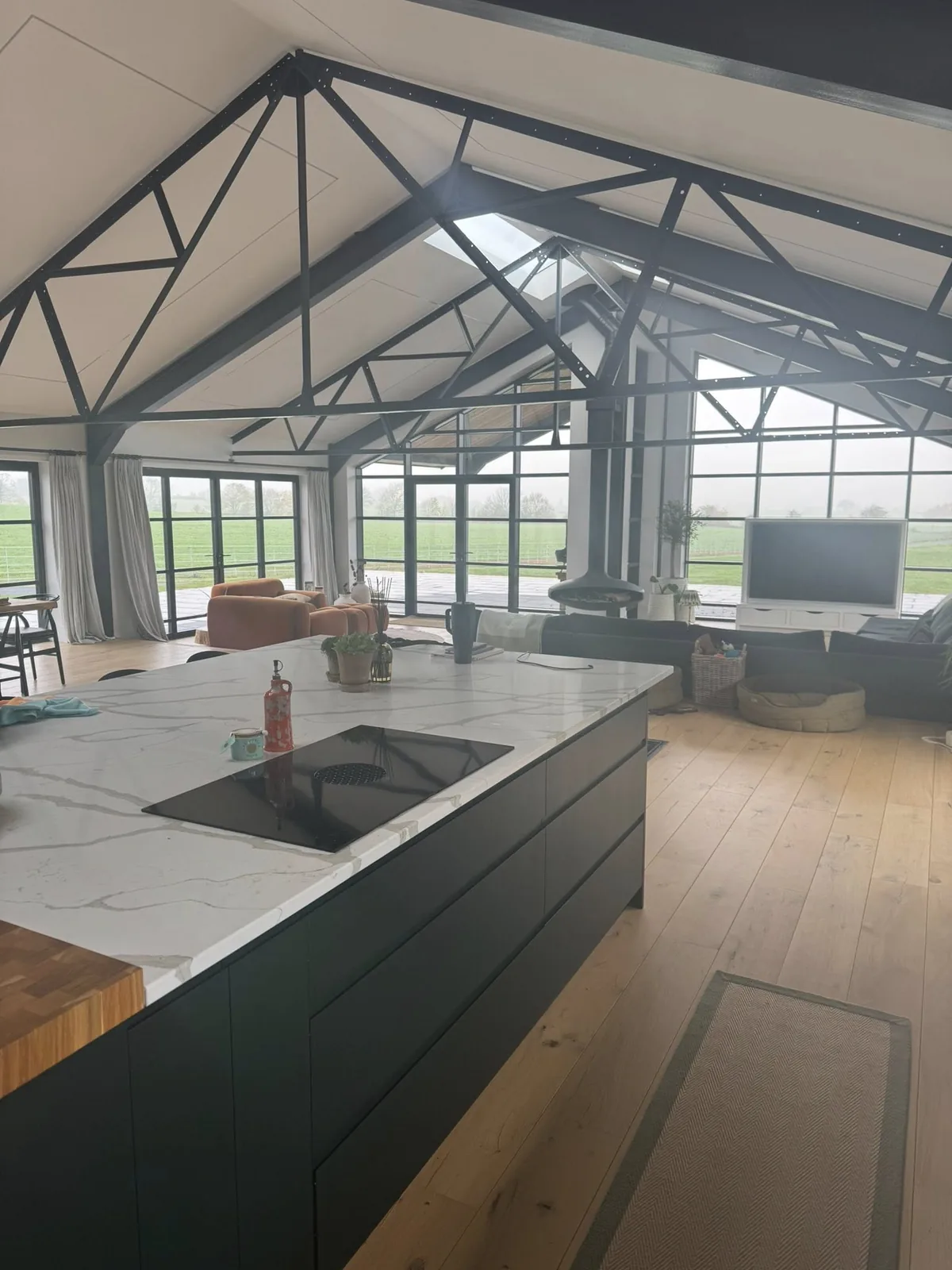 A luxury kitchen cleaned for an Airbnb changeover in Yorkshire